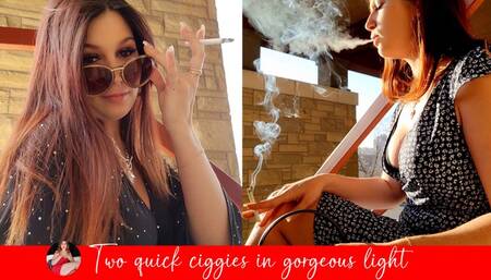 Smoking in Glasses then No Glasses - 2 cigs, both in lovely light