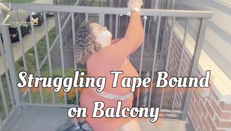 Struggling Duct Tape Bound on Balcony DID