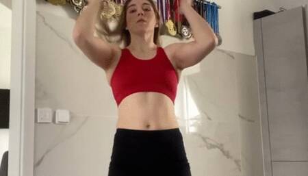 Working out and stretching