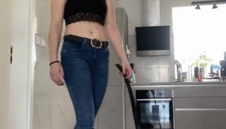 Spanking you with my leather belt