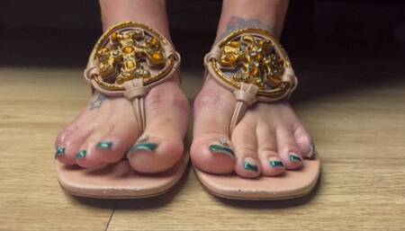 "Blu Sandals Tease"