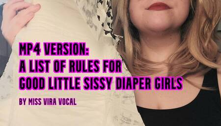 MP4 VERSION A list of rules for good little sissy diaper girls