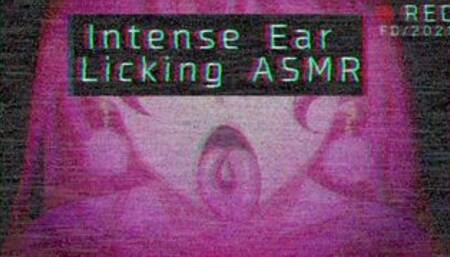 Cute Girl Ear Licking and Moaning ASMR (VHS NOISE)