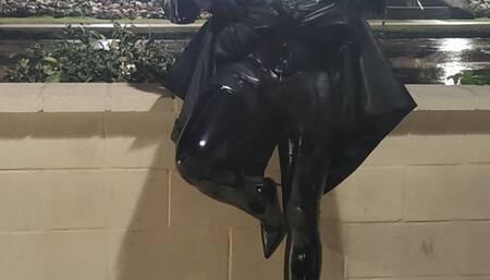 Tania takes a ride in full latex