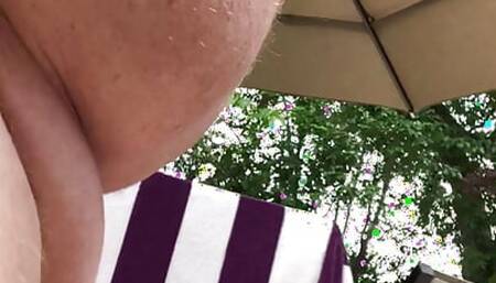Chubby uncut bear - outdoor naked walk