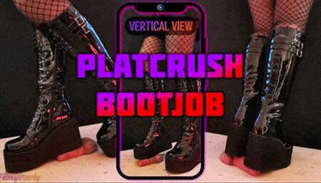 PLATCRUSH Bootjob in Platform Knee Sexy Heels with TamyStarly - (Vertical Version) - CBT, Ballbusting, Heeljob, Femdom, Shoejob, Ball Stomping, Foot Fetish Domination, Footjob, Cock Board, Crush, Trampling