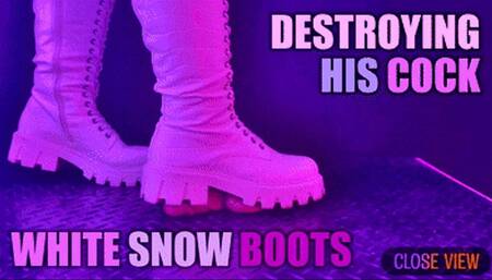 Aggressive Bootjob in White Combat Snow Boots, Post Orgasm Stomping with TamyStarly - (Close Version) - CBT, Ballbusting, Heeljob, Femdom, Shoejob, Ball Stomping, Foot Fetish Domination, Footjob, Cock Board, Crush, Trampling