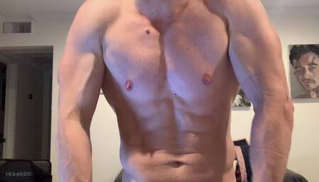 Devon flexes his muscles and pounds his abs HD