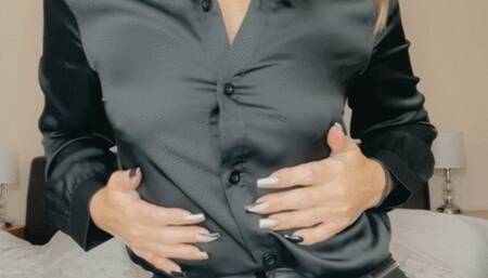 Sasha Bull Nipple play and black satin shirts