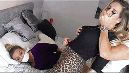 Jenna & Brook in: Bemused Buxom Beauties Thrashing Around Bound & Gagged Good & Tight in Brook's Bedroom! (Bonus Cut) (WMV)