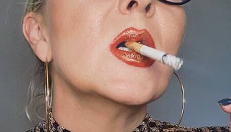 Sexy close up Marlboro Red 100 smoking