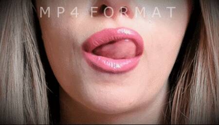 Glossy Lips Blowing Bubbles (HD) MP4
