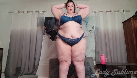 SSBBW Workout Struggle in Lingerie