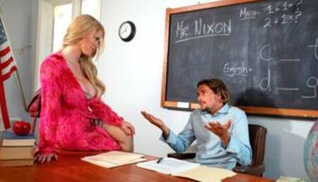 MILF with Gargantuan Gonzagas Bonks Teacher to Get Her Kid Into His Class