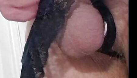 Wanking in panties
