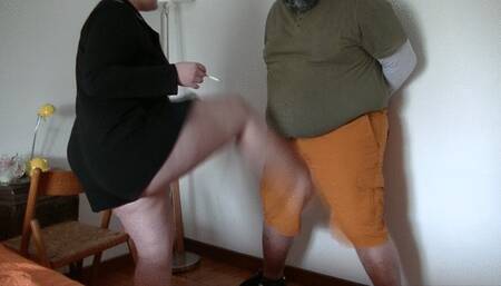 Barefoot ballbusting, balls stomping, foot gagging (full clip) mp4 HD