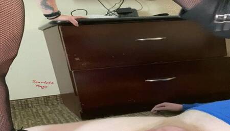 Scarlett Kage CBT clip boot stomping - boot fetish, CBT, impact play, male submission, femdom, goddess worship, cock stepping, crushing, fishnets MP4