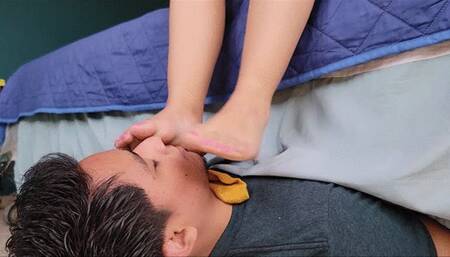 Foot Smother with Barefoot and Socks by Lilian Part 2