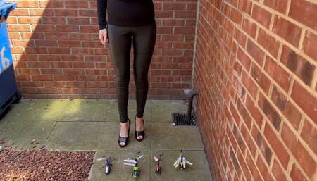 4 remote control helicopters crushed HD