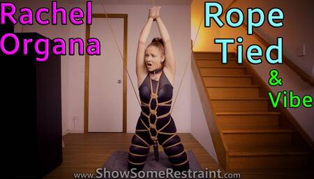 Rachel Organa - Rope Tied and VIBE - Shibari Rope Harness, Hands tied Up and vibrator orgasm