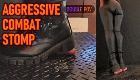 Aggressive CBT Stomping in Black Leather Combat Boots and Outfit with TamyStarly - (Double Version) Bootjob, Ballbusting, Heeljob, Femdom, Shoejob, Ball Stomping, Foot Fetish Domination, Footjob, Cock Board, Crush, Trampling