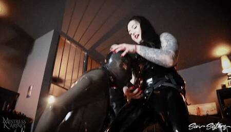 Rough deepthroat for rubber cock sucker by me and Melisande Sin - [720p]