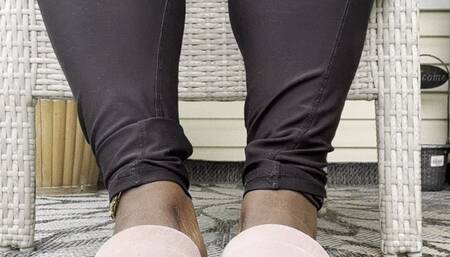 PINK SLIPPER PLAY WITH BUTTERFLY PEDI BY GODDESS MONAY