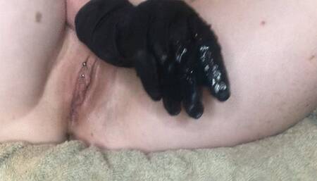 Fingering My Pussy in Rubber Gloves