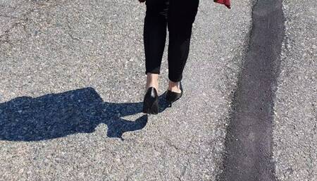 I lose my balance in my black office heels and sprain my ankle, so I take off my heel and there is a dirty and smelling surprise!