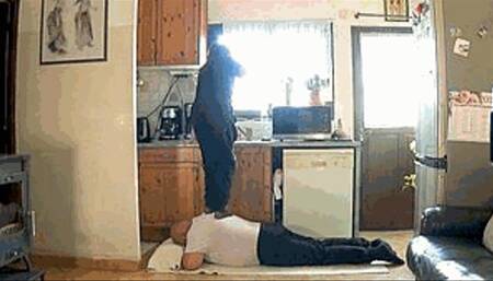 Our cruel 18 YO goddess miss Angie, no pity pantyhose trample (brutal video)