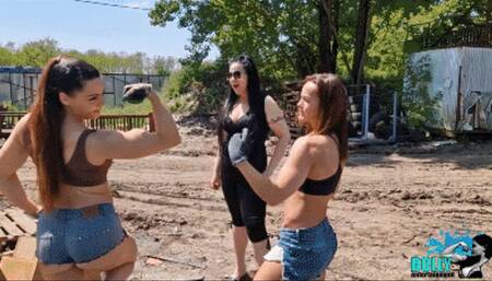 The junkyard workers and the dominant boss; Hungarian language (Dolly, Kim, Kitana)