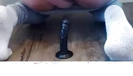 Sissyboy fuck himself with black dildo and fingers and open the white ass like a bitch