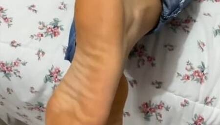 Goddess Lohan - Our Feet Are Sweaty and Sockless After Hiking in Sneakers Without Socks - HD