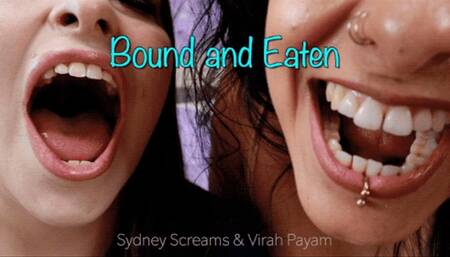 Bound and Eaten ft Virah Payam - A same size vore scene featuring: burping, bloated belly, femdom POV, and female domination - 1080 MP4