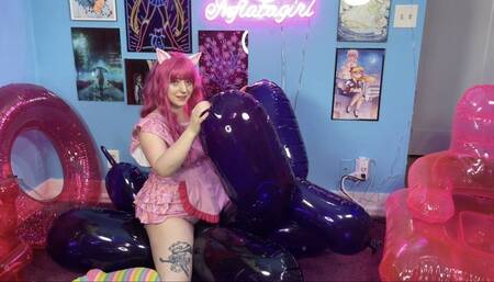 Little Pinkie Pie Rides Inflatable Purple Balloon Doggy