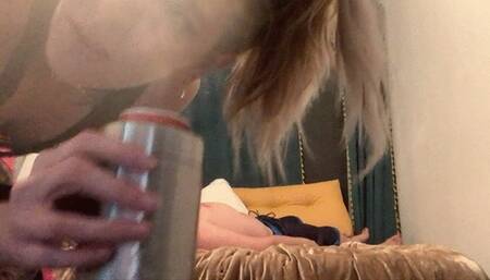 Princess Peaches facesits on her slave