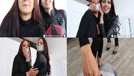 Bondage Bandits Hannah Perez & Cali Logan tape you up & tease you with gag talk (hd)