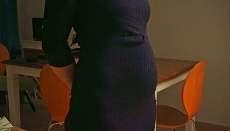 Office dress, very bloated belly ad weight ins