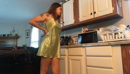 Giantess finds teeny man for dinner