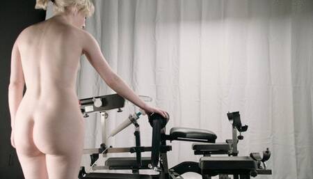 Ravyn in penalty buck with breast pump, clamps, fucking machine, vibrator