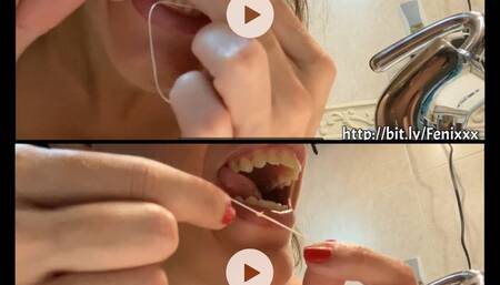 CLEANING with DENTAL FLOSS
