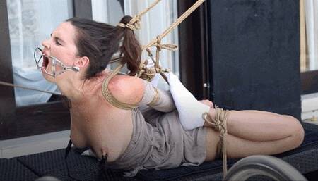 Ultra arched bondage toy: predicament suspension for Sangini (FHD)