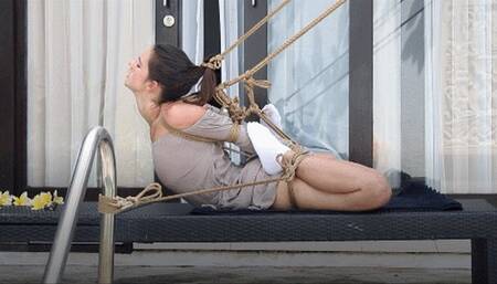 Ultra arched bondage toy: predicament suspension for Sangini (HD)