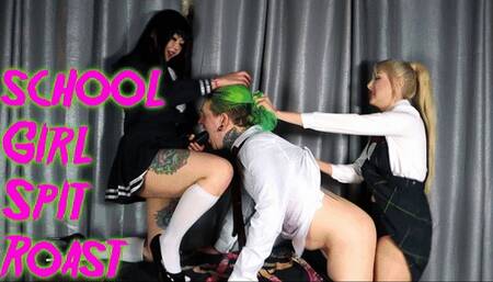 School Girl Spit Roast with Patricia and Princess Aurora #pegging @mazmorbidfetish #schoolgirl
