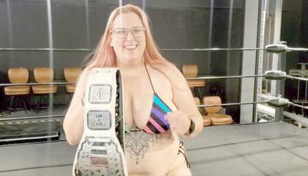 Bear Piledrives Bikini Clad Wrestler