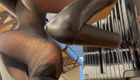 Black Sheer Elegance Stewardess in reinforced pantyhose ShortEdit