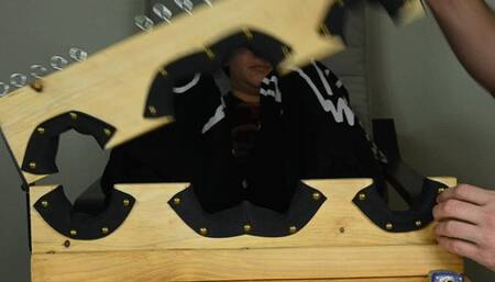 Foot worship in stocks with Dylan (720)