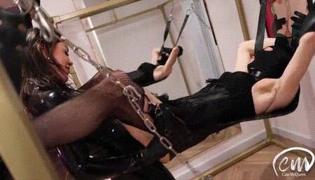 Sissy Pegged with Pink Dildo