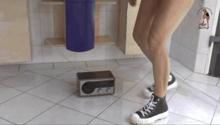 Nice radio crushed under sweet Chucks