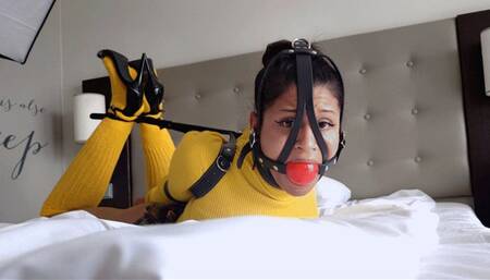 Calisa Bliss Belt Bound, Ballgagged, and Penis Gagged on a first date (4K)